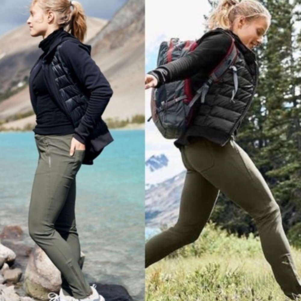 Athleta Olive Green Wander Skinny Ankle Zip Pant 0